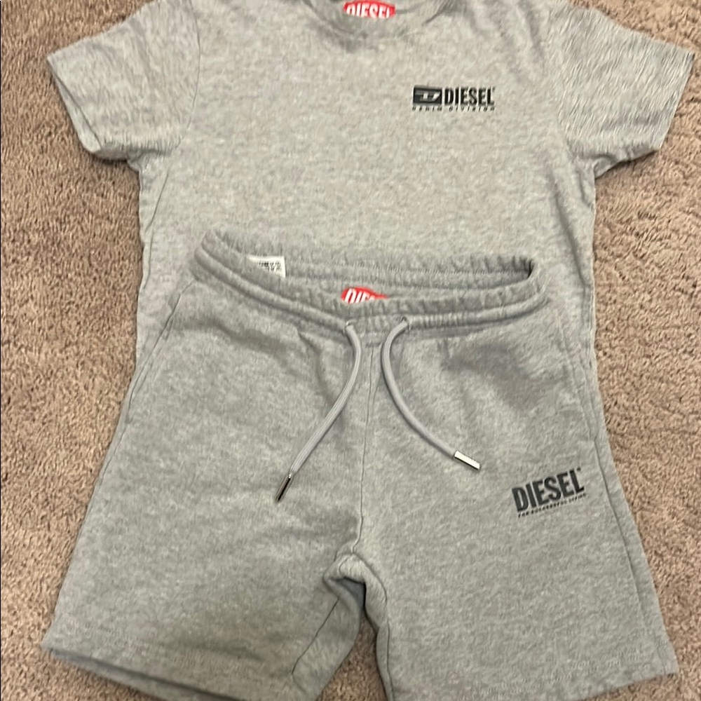 Diesel Gray T-Shirt and Shorts Set